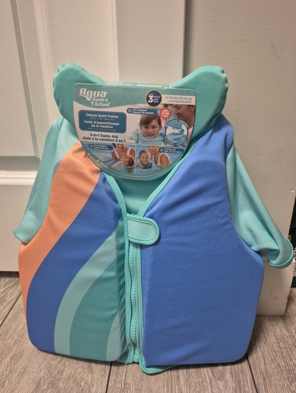 Aqua Swim School Deluxe Swim Trainer Vest With 3 In 1 Swim Aid. Level 3. 37-50lb